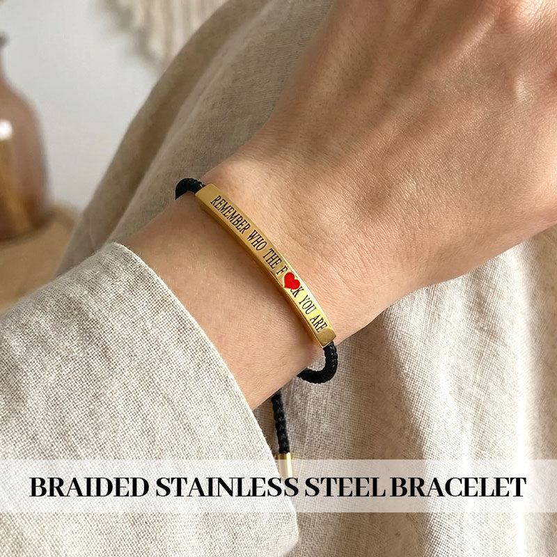 ✨📿 Vävt armband i rostfritt stål – motiverande och inspirerande armband med borttagbar tryck! ✨🦾