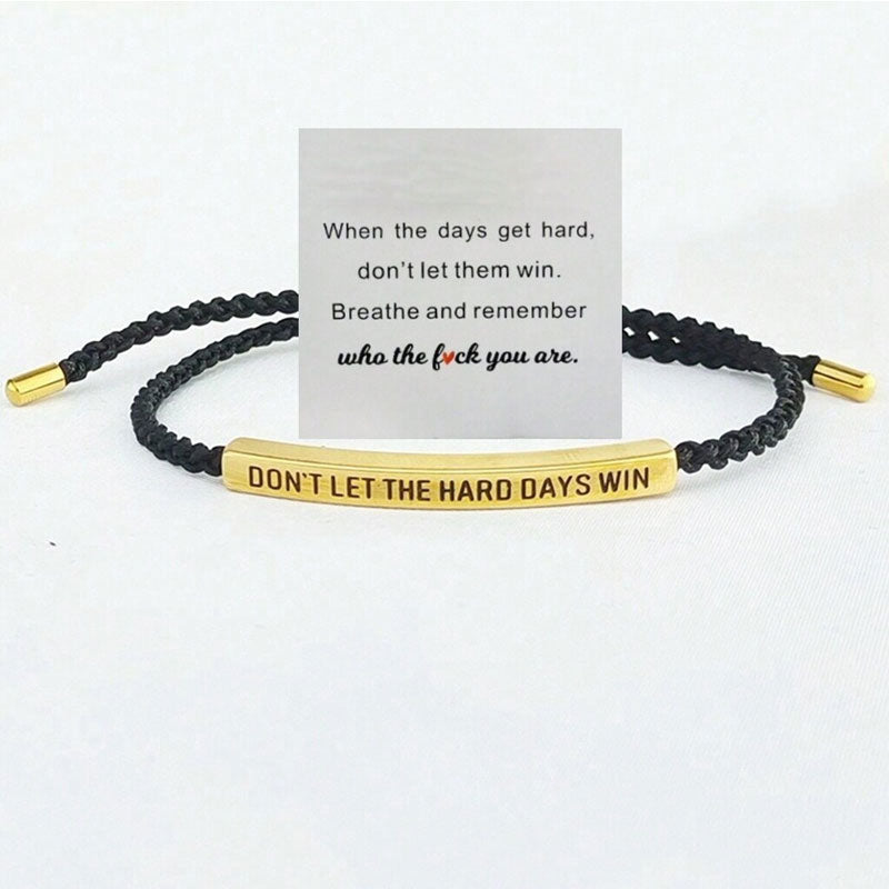 ✨📿 Vävt armband i rostfritt stål – motiverande och inspirerande armband med borttagbar tryck! ✨🦾