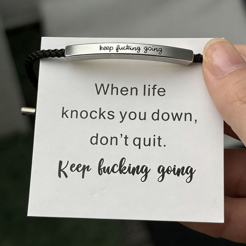 ✨📿 Vävt armband i rostfritt stål – motiverande och inspirerande armband med borttagbar tryck! ✨🦾