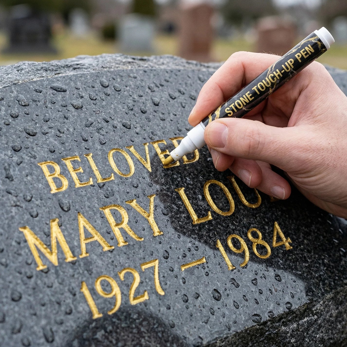 🐦Golden Tombstone Marker Pen for Restoring Faded Grave Inscriptions ...