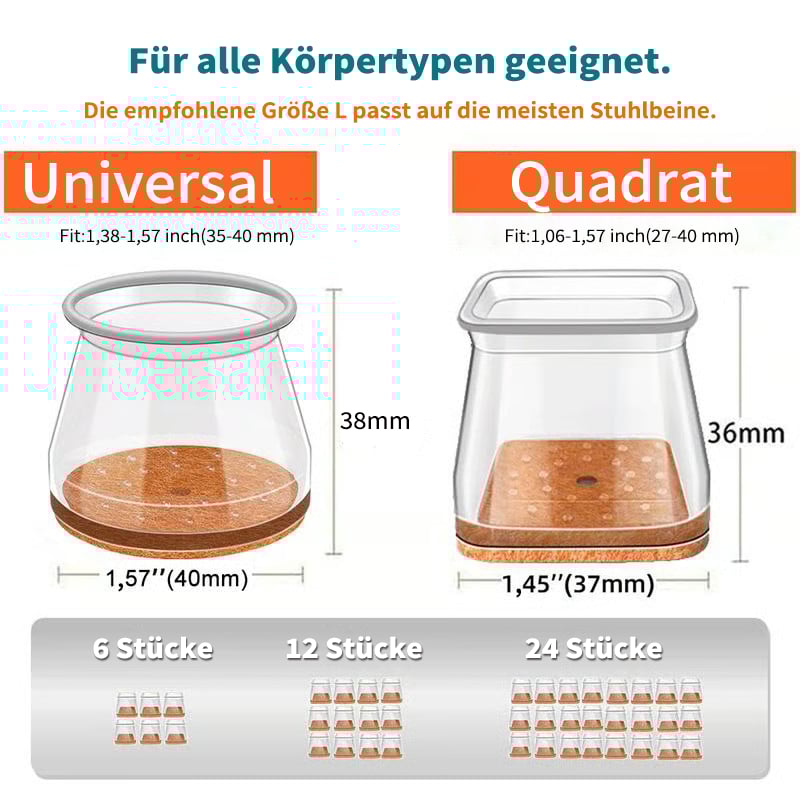 ✨ Universella gummibenskydd för stolar – Passar alla stolsbensformer, reptåliga och slitstarka, den ultimata lösningen för att skydda dina golv.