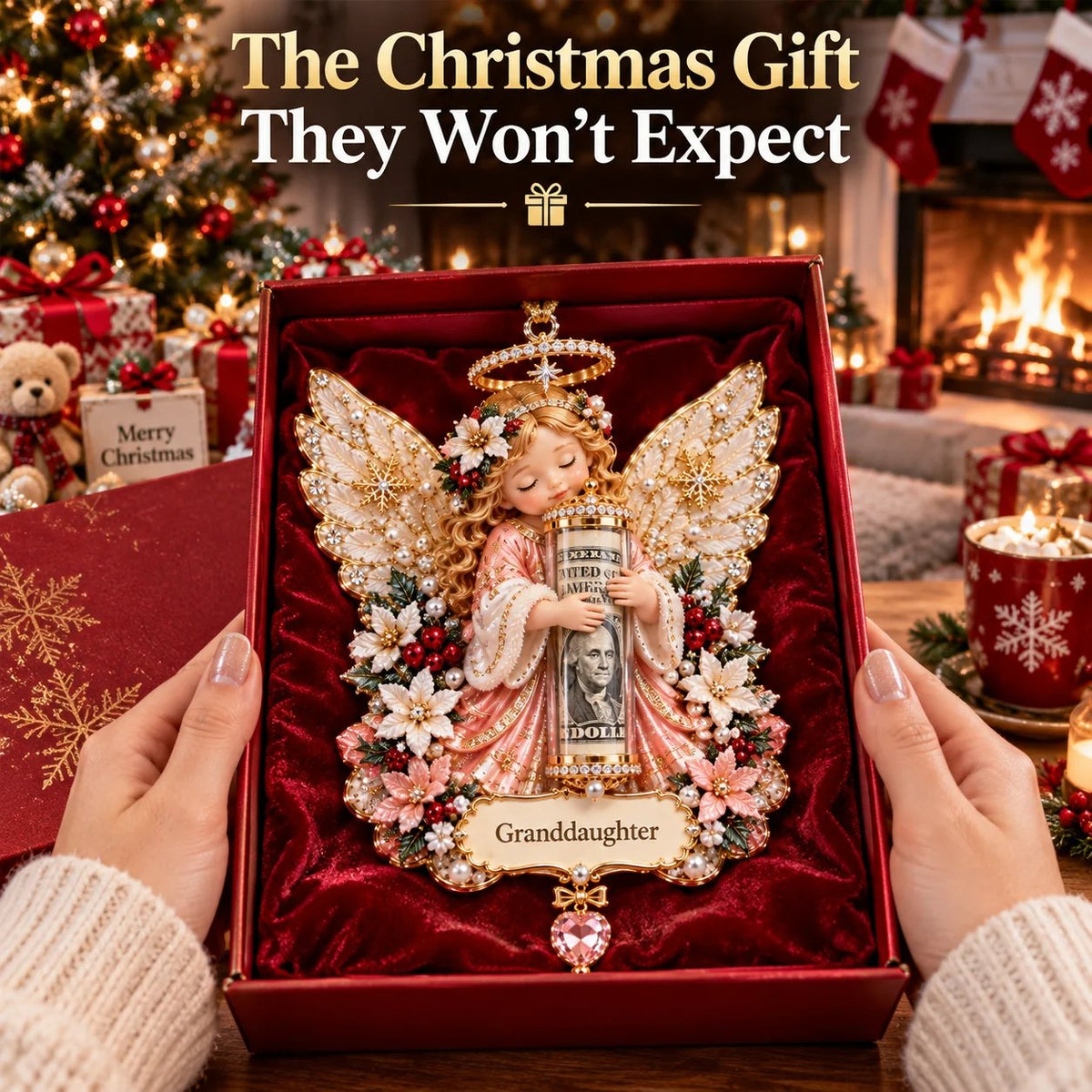 👼💵 3D Christmas decoration shaped like an angel, with a slot for cash ✨