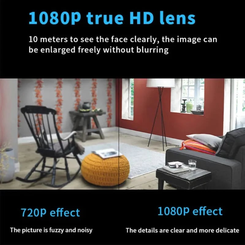📸 1080P trådlös minikamera i myntstorlek, kan installeras var som helst, fjärrövervakning i realtid via smarttelefon.