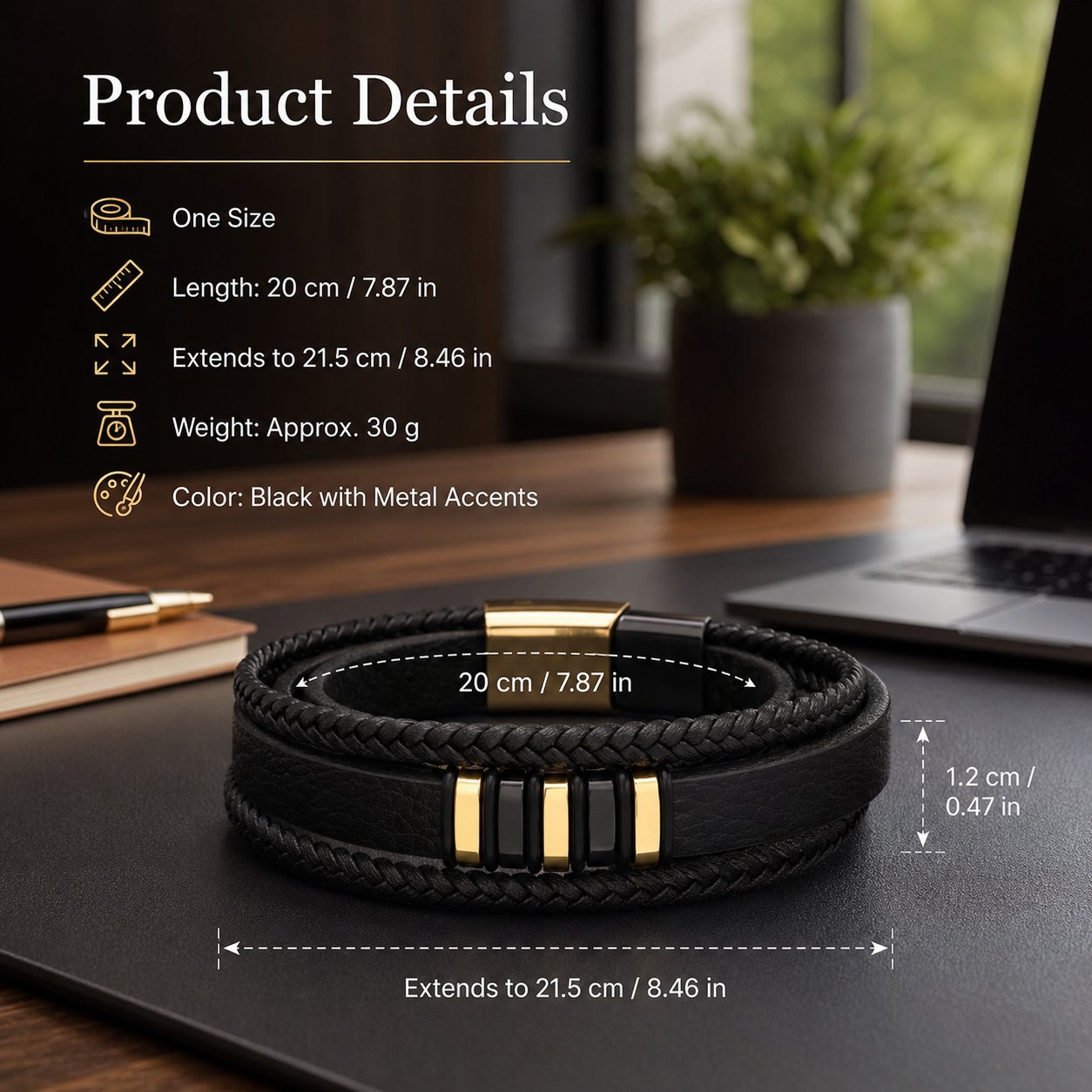 🖤Till min son — Sats med flätade armband med texten ”Gå aldrig ensam”