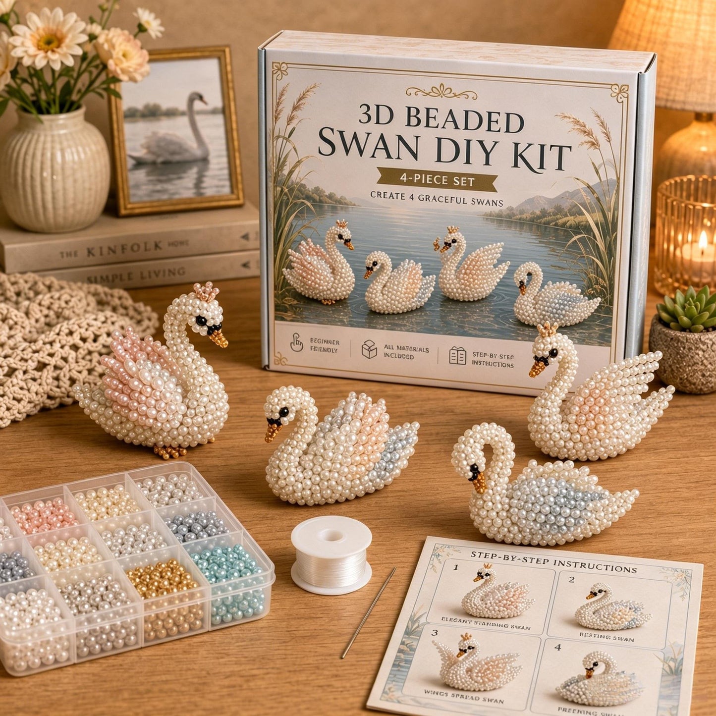 🧵✨ Litet DIY-kit med 3D-pärldjur