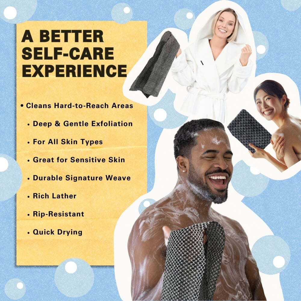 🎁Sista dagen: Köp 1, få 2 gratis🔥🧼Exfolierande antibakteriell duschhandduk🚿