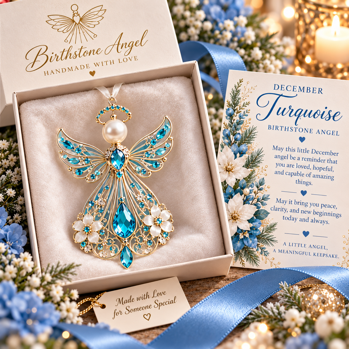 🕊️ Christmas decorations featuring the guardian angel of each month of birth – Not just any angel. Their very own angel ✨💎