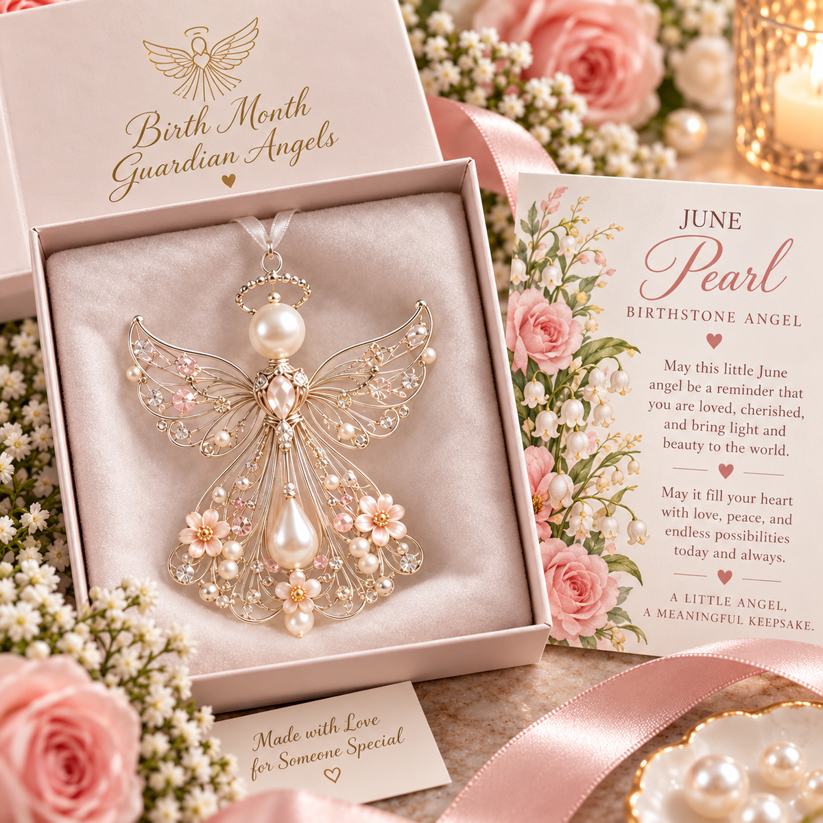🕊️ Christmas decorations featuring the guardian angel of each month of birth – Not just any angel. Their very own angel ✨💎