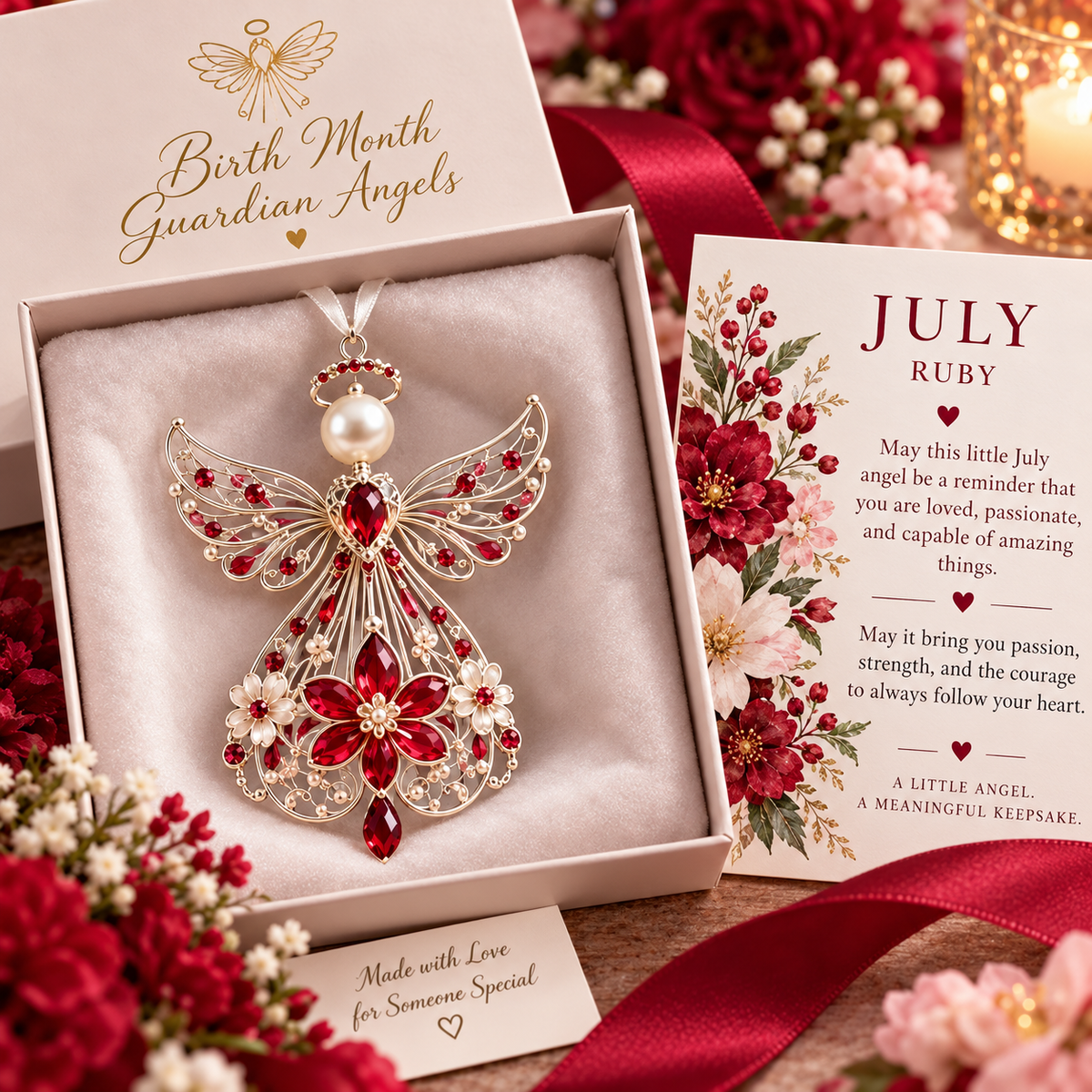 🕊️ Christmas decorations featuring the guardian angel of each month of birth – Not just any angel. Their very own angel ✨💎