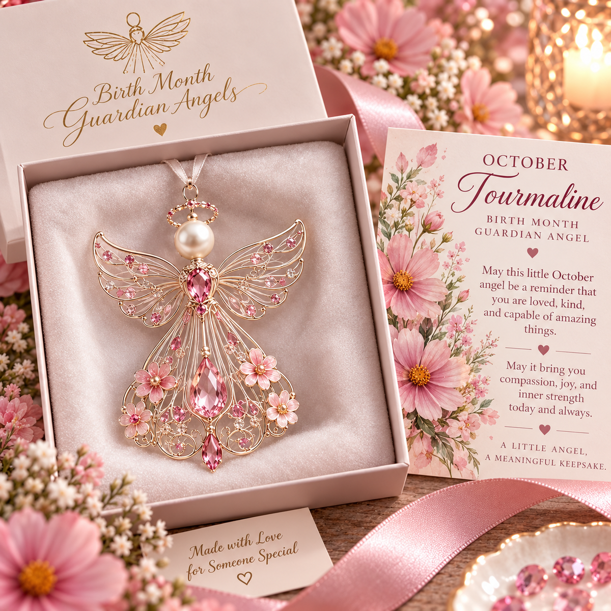 🕊️ Christmas decorations featuring the guardian angel of each month of birth – Not just any angel. Their very own angel ✨💎