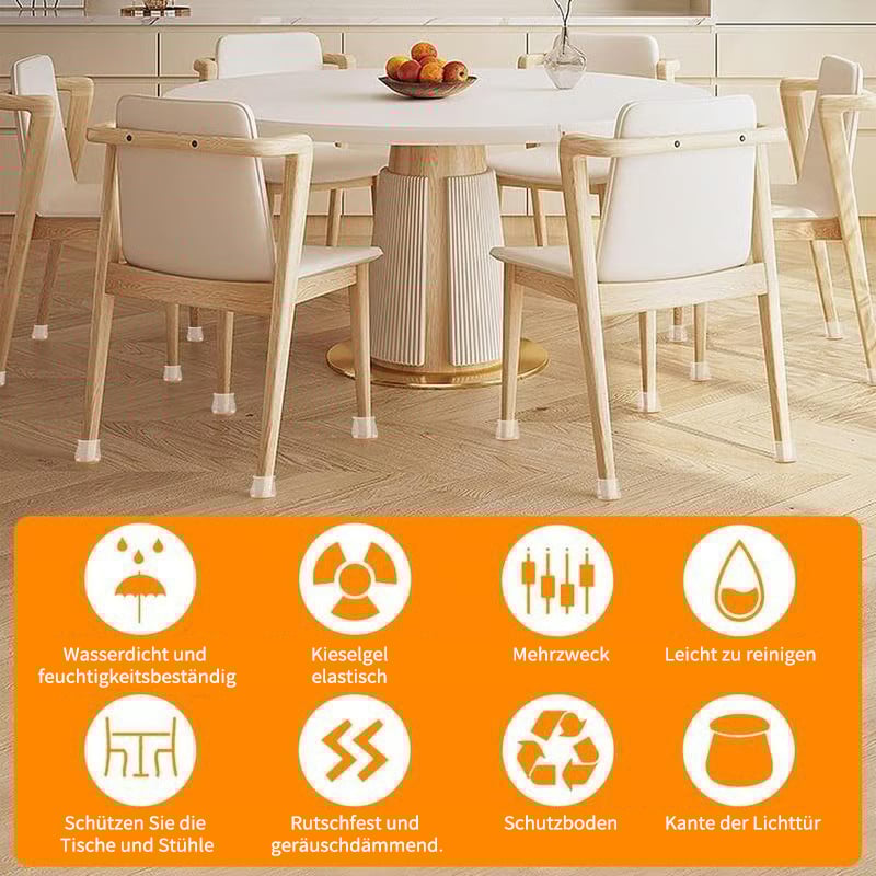 ✨ Universella gummibenskydd för stolar – Passar alla stolsbensformer, reptåliga och slitstarka, den ultimata lösningen för att skydda dina golv.