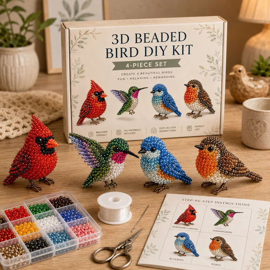 🧵✨ Litet DIY-kit med 3D-pärldjur