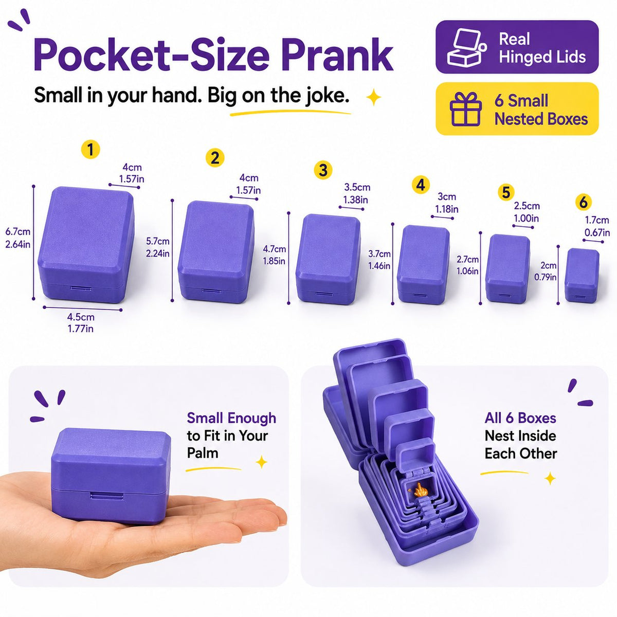 🎁 6-layer gift box for pranks and surprises | Choose your surprise: a middle finger, a spider or the number 67