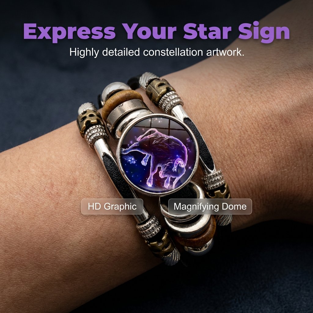 🌌 Bär ditt öde: Armbandet med de 12 stjärntecknen 🌌