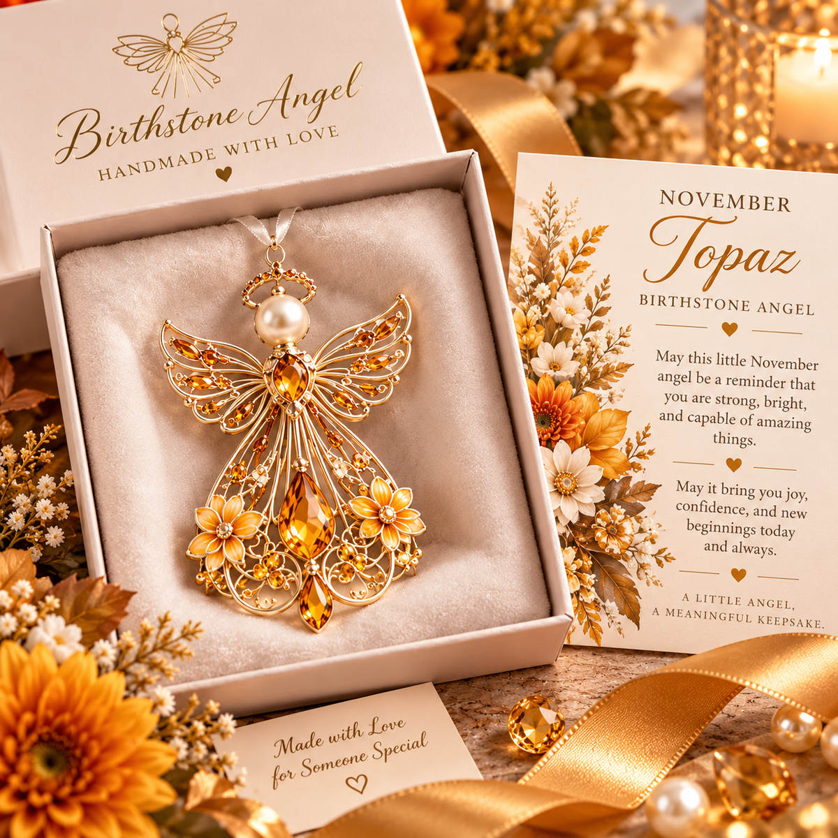 🕊️ Christmas decorations featuring the guardian angel of each month of birth – Not just any angel. Their very own angel ✨💎