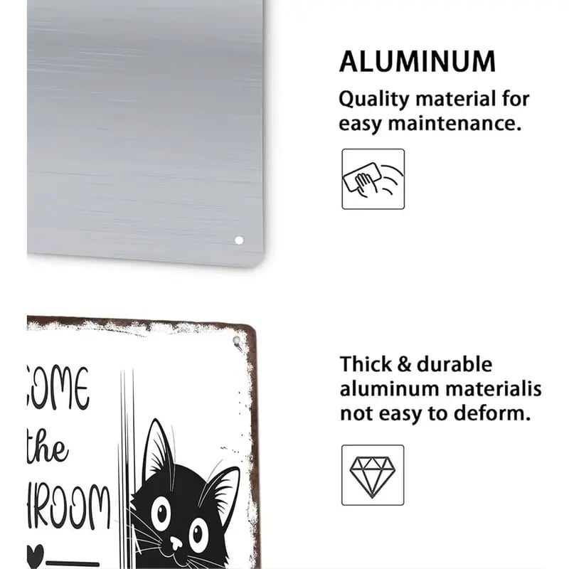 Vintage svartvit väggkonst för katt och höglandsboskap