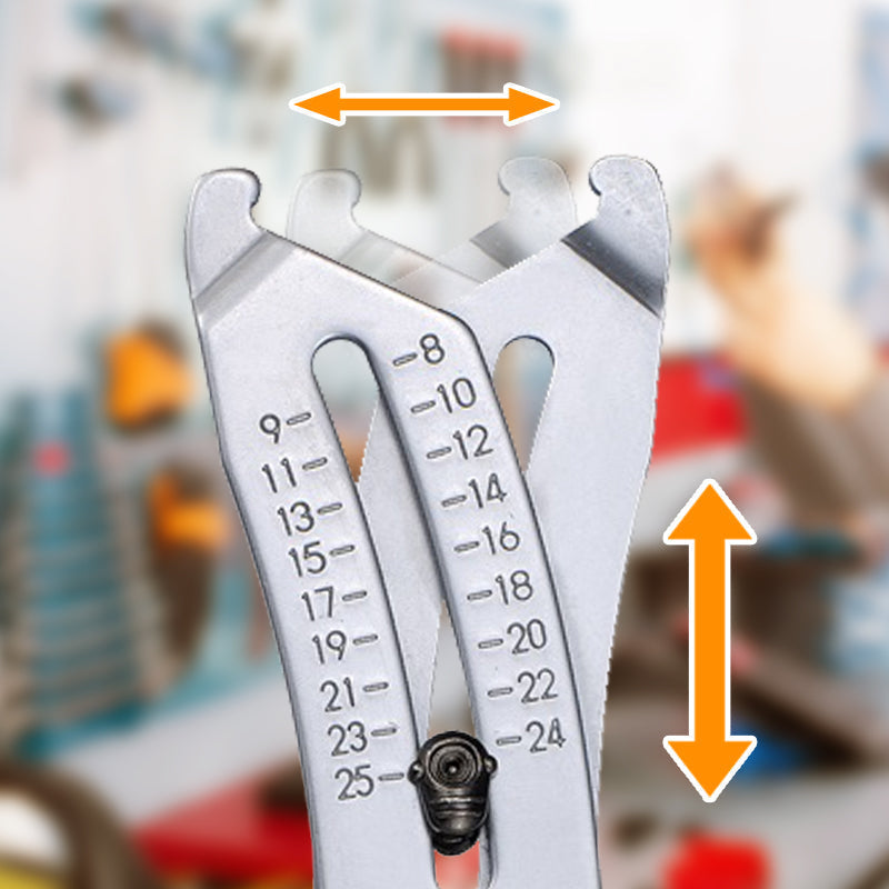 Bärbar nyckelring för kontroll av exakt gängstorlek