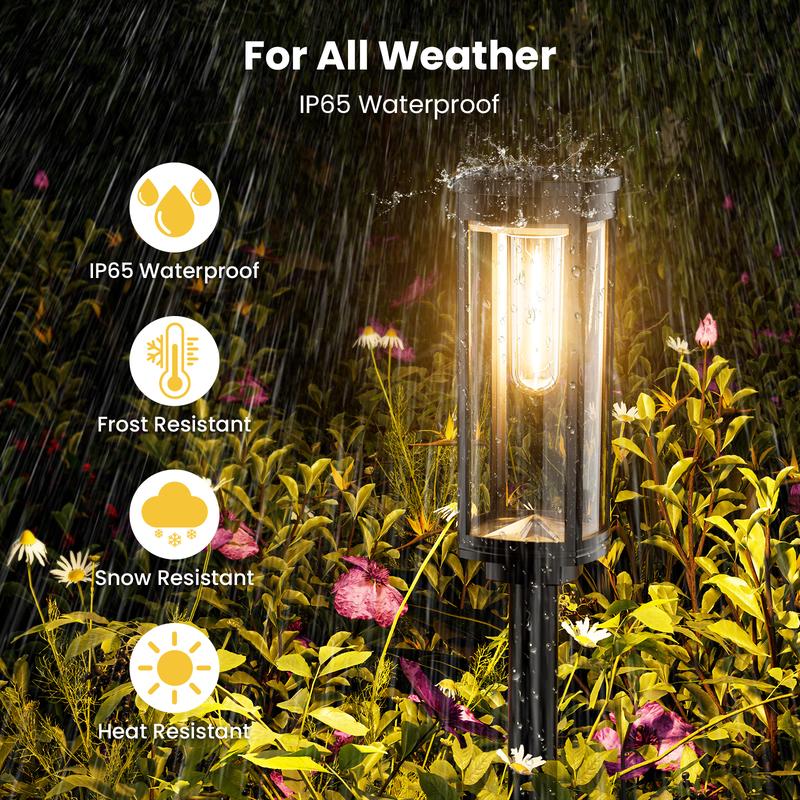 🌞 Solcellsdriven trädgårdslampa med glödtrådseffekt – Vattentät och idealisk för gångar och gräsmattor