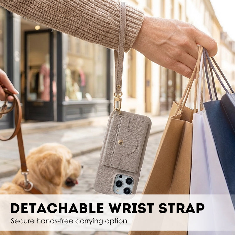 🔥Skyddande rosa telefonskal med spegel och handledsrem