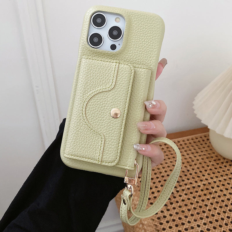 🔥Skyddande rosa telefonskal med spegel och handledsrem