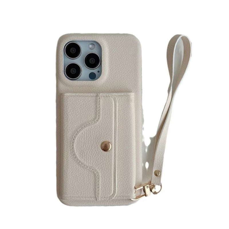 🔥Skyddande rosa telefonskal med spegel och handledsrem