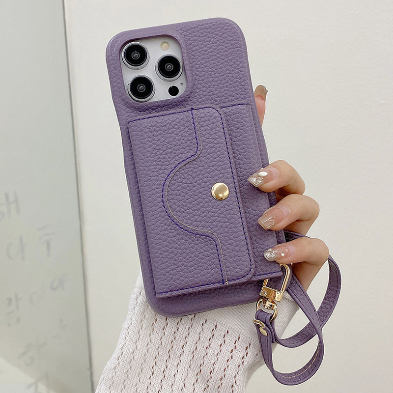 🔥Skyddande rosa telefonskal med spegel och handledsrem