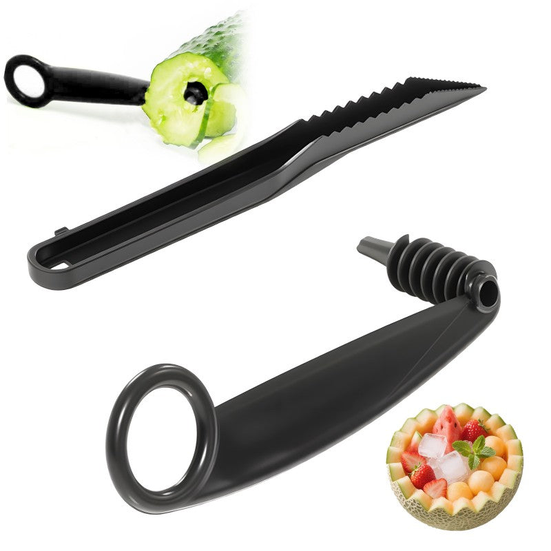 Spiral- och V-verktygsduo för fruktdekoration