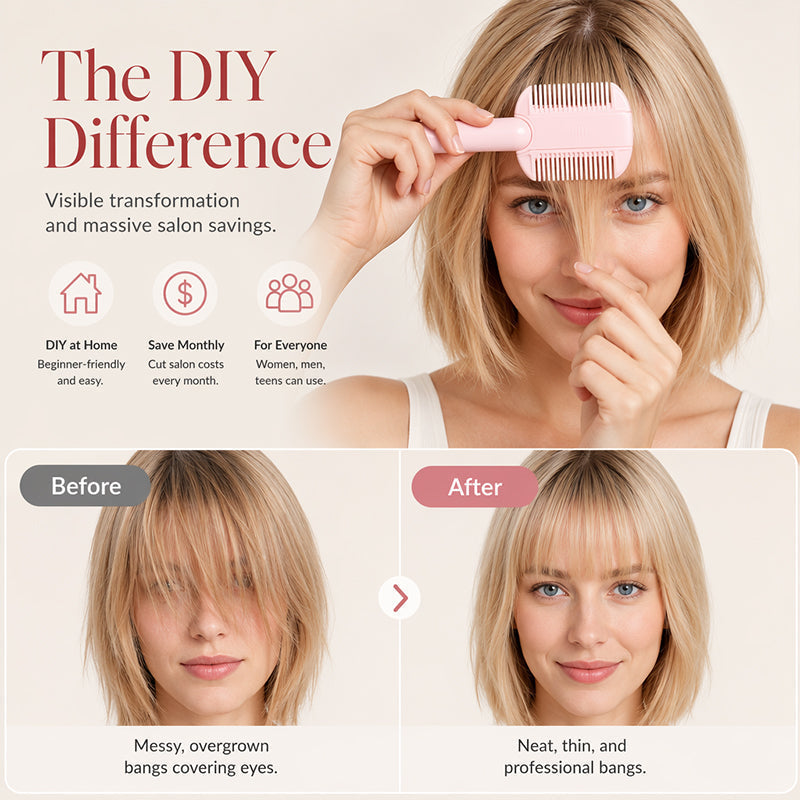 💥Buy 1 Get 1 Free - DIY Hair Thinning Comb – Adjustable Blade & Beginner-Friendly Design